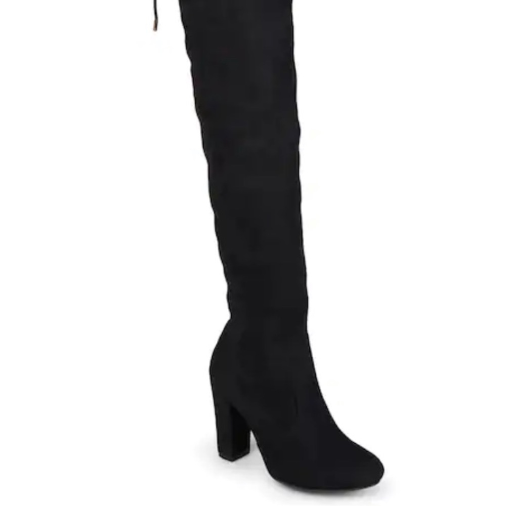 Black thigh high boots